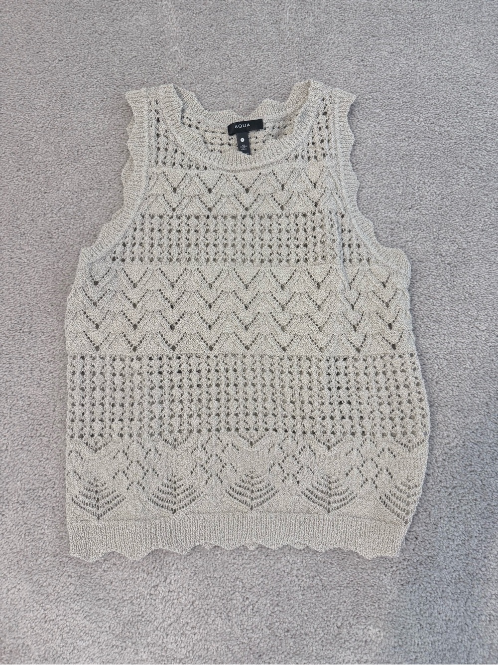 Aqua crochet style tank top